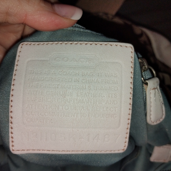 Coach Signature Buckle Hobo Shoulder Bag VintageTan White Leather Trim H05k-1487 - Picture 6 of 6